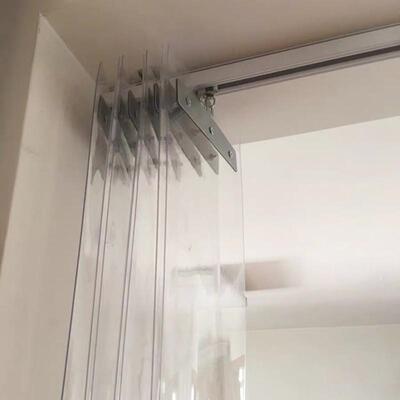 空调门帘店铺推拉折叠隔断帘透明塑料pvc隔热挡风可商用滑动软帘