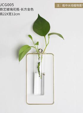 北欧ins玻璃试管水培花瓶壁饰小清新绿植壁挂装饰悬挂插花瓶铁艺