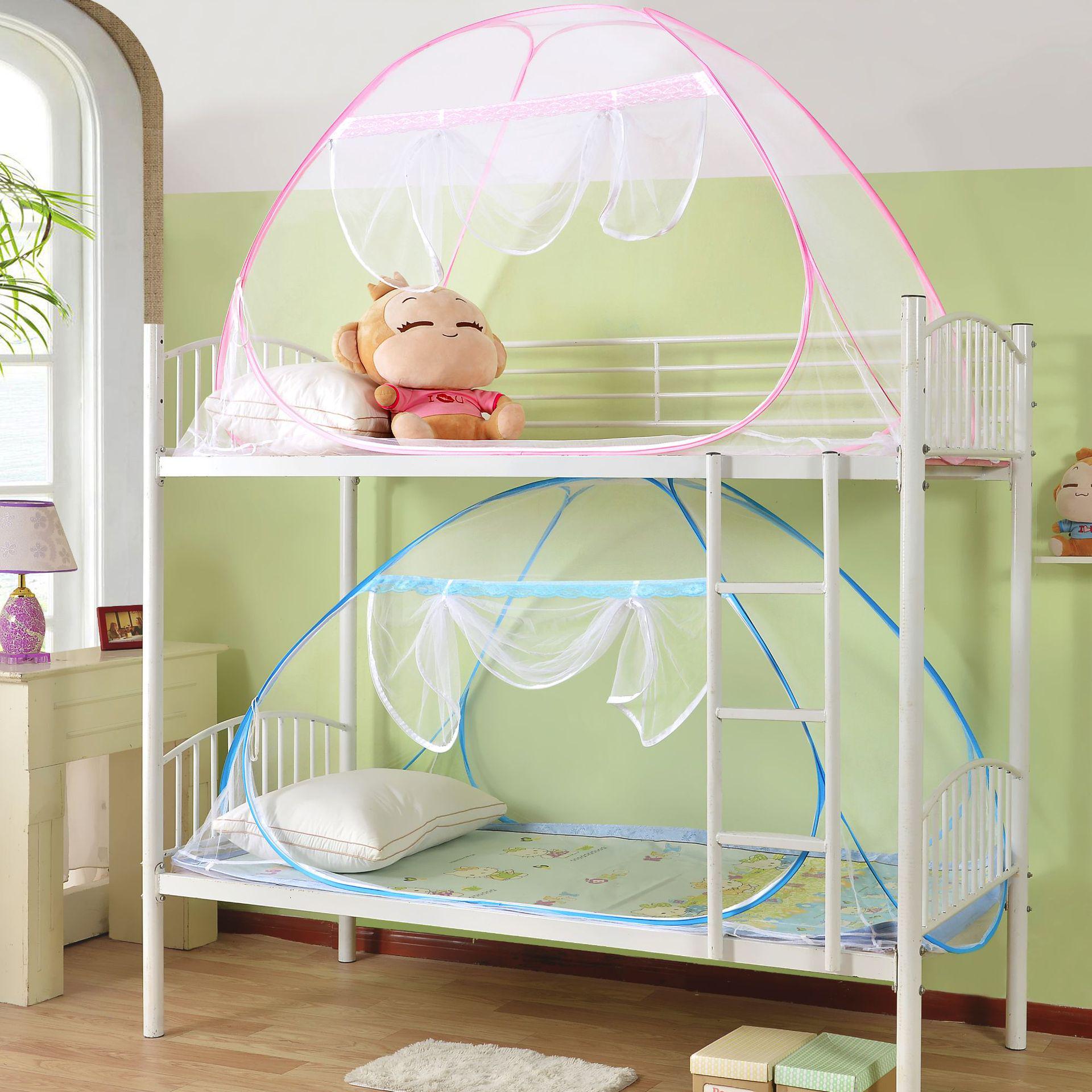 雅友学生宿舍免安装大开门上下铺床无底1米单人0.9m蒙古包蚊帐