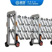 启功学校无轨电动门铝合金伸缩大门伸缩门工厂遥控折叠推拉门