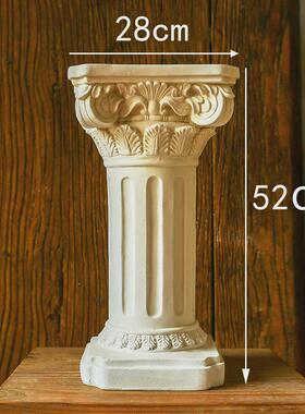 jk慕空间复古桌面落地树脂罗马柱装饰摆件花园柱子置物花盆柱