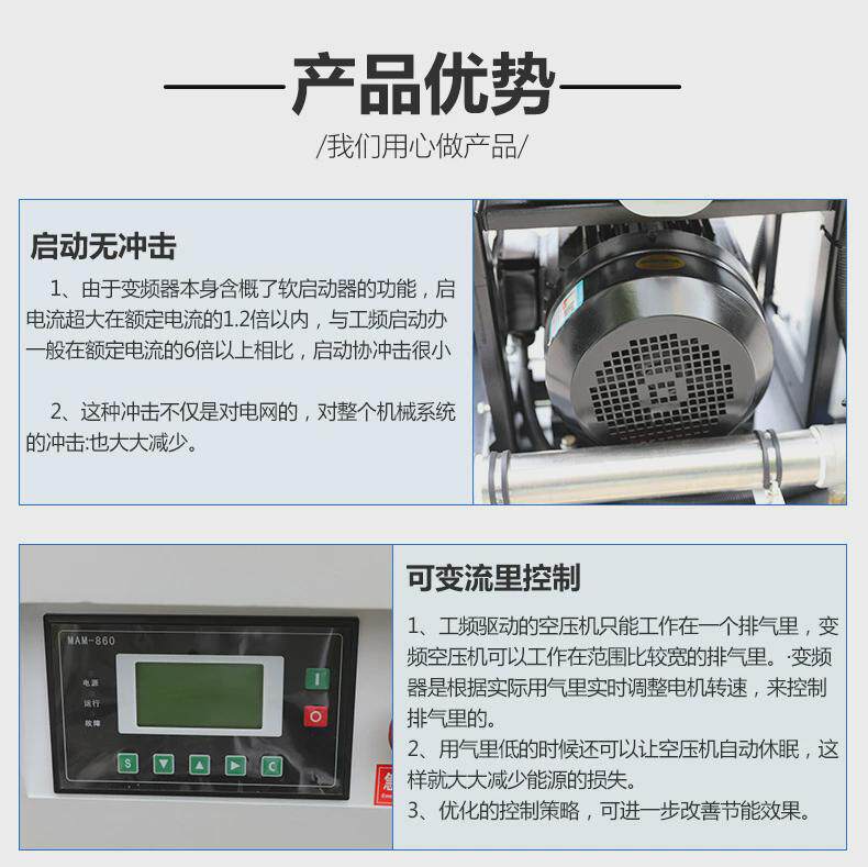 товар из китая 无油涡旋机3.7kw7.5千瓦11/15/22kw50p永磁变频涡旋式空压机