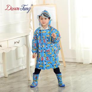 热销跨境货源儿童雨衣满图大帽檐雨衣男童女童学生宝宝带书包位雨