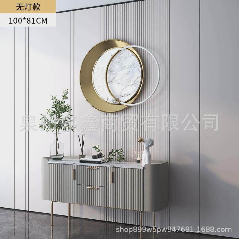 轻奢金属铁艺壁挂背景墙装饰品客厅沙发墙面挂件床头带灯创意壁饰