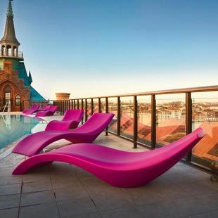 坐凳 户外庭院玻璃钢躺椅游泳池别墅室外后花园海边沙滩椅酒店个性