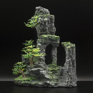 鱼缸造景假山造景水族箱水族馆装饰品仿真水草摆件仿真小假山