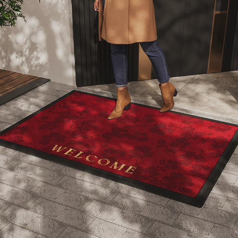 高端别墅大宅红色地垫入户门垫耐脏加厚大门户外防滑进门地毯垫子