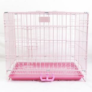 宠物加粗狗笼带天窗托盘金毛兔笼狗笼子铁笼子猫狗笼子泰迪折叠笼