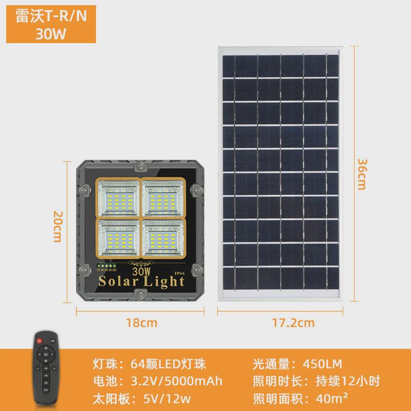 大功率太阳能灯户外庭院灯家用新农村室内外泛光灯照明防水投光灯