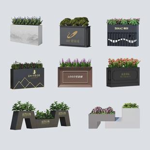 户外铁艺花箱不锈钢花箱花钵花槽商业街售楼部写字楼箱花池树景观