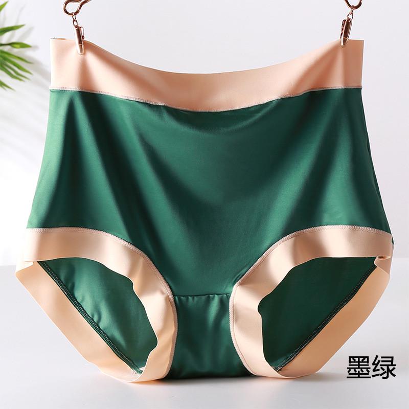 时尚特大高腰撞色110-240斤高档胖大码内裤女缎面mm200斤性感新款