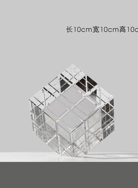 创意艺术魔方小摆件水晶轻奢客厅办公室电视柜桌面玄关家居装饰品