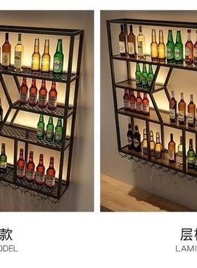 j酒柜2铁艺酒架收纳架墙上置物架壁挂式斚挂墙酒水酒架酒吧壁挂式