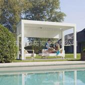 户外凉亭庭院电动智能百叶凉亭花园一楼露台小院铝合金新中式 凉亭