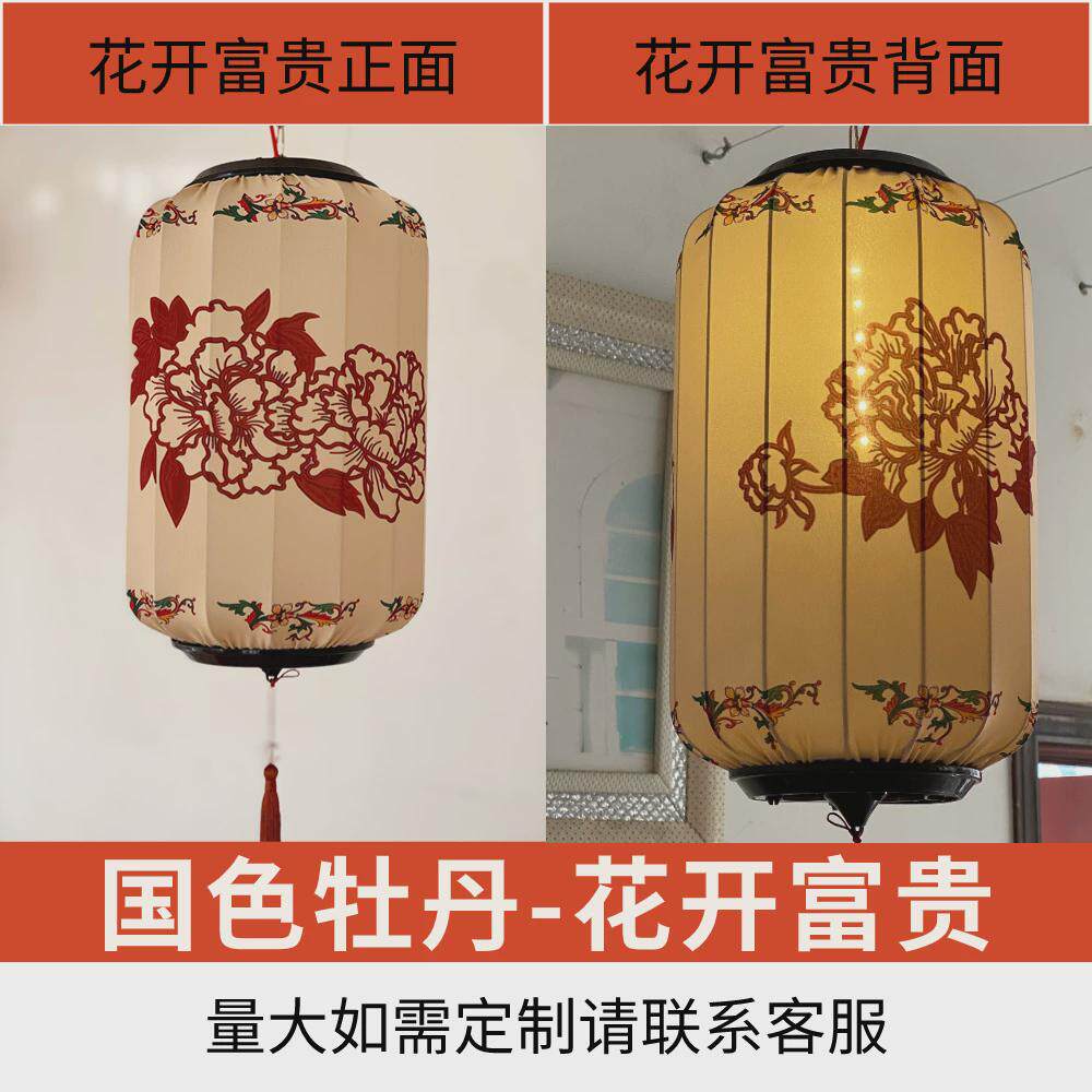 传统春节年货门神民俗灯笼复古风趣味龙年节庆布艺装饰灯笼