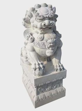 青石石狮子1.8米一对中式仿古石雕狮子酒店景区门口石狮子一对