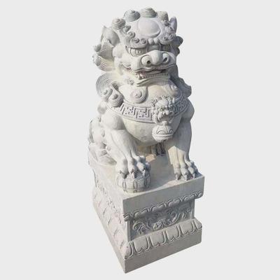 青石石狮子1.8米一对中式仿古石雕狮子酒店景区门口石狮子一对