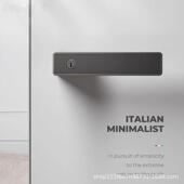 轻奢灰黑色门锁意式 极简生态门锁木门锁磁吸门锁室内卧室门把手静