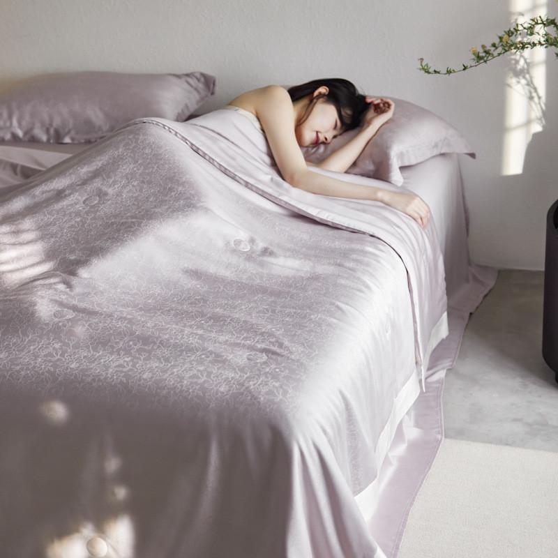 80支奥地利兰精天丝提花夏凉被四件套莱赛尔冰丝空调被薄被可机洗