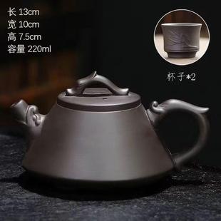 家用大容量壺承石瓢 紫砂壺茶壺泡茶壺手工原礦老紫泥功夫茶具套裝