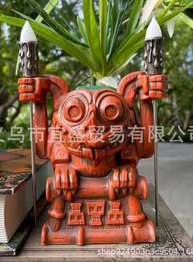 部落红色怪兽杯夜光部落装饰品摆件树脂工艺品器皿水杯部落