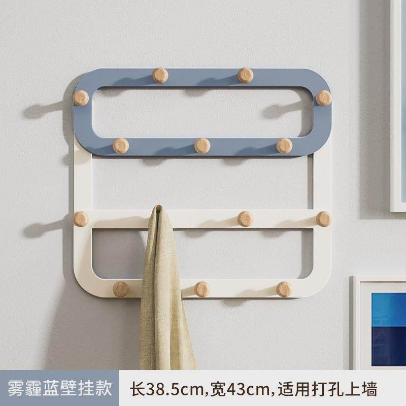 免打孔衣服多排门后挂钩创意卧室收纳整理门上挂衣架浴室铁木挂架