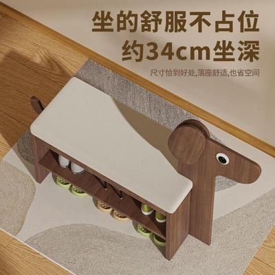 实木换鞋凳门口家用可爱动物创意鞋架进门入户鞋柜穿鞋凳坐凳一体