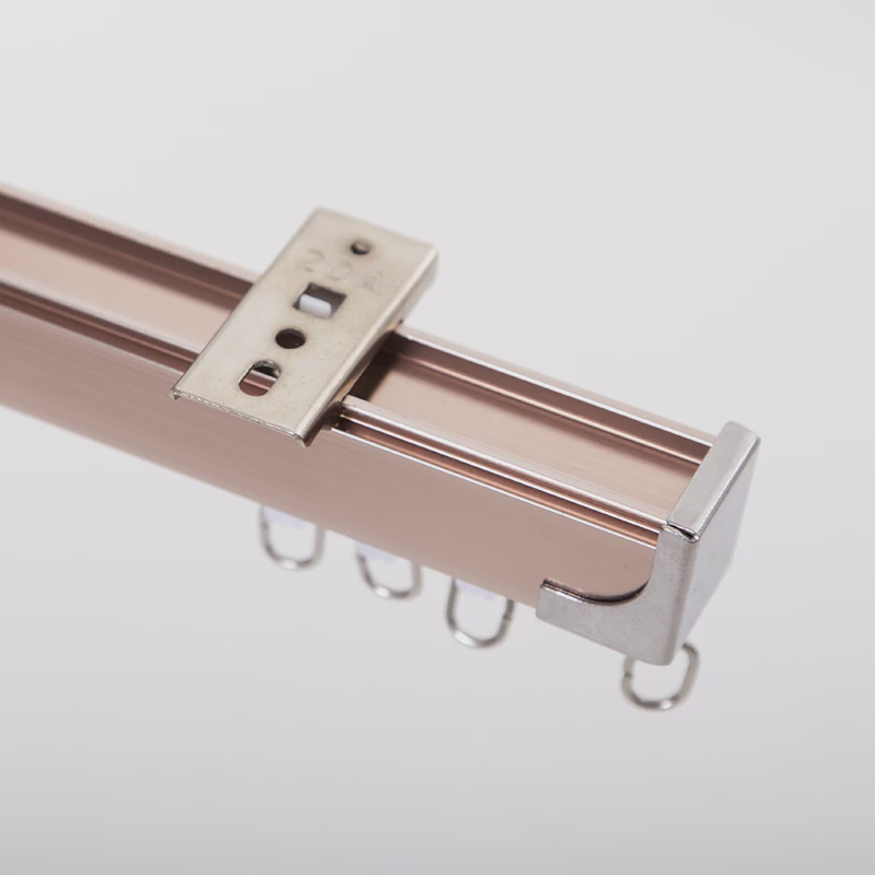 s588滑轮窗帘纳米静音轨道滑轨铝合金窗帘杆轨单双轨侧顶装挂钩窗