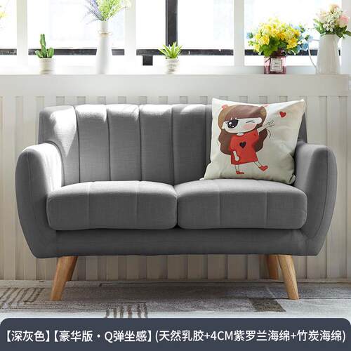 简约阳台双人沙发二人三人两人位北欧卧室客厅小户型网红布艺沙发