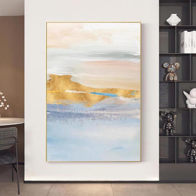 莫兰迪大幅装饰画客厅沙发侘寂风壁画轻奢现代抽象落地挂画