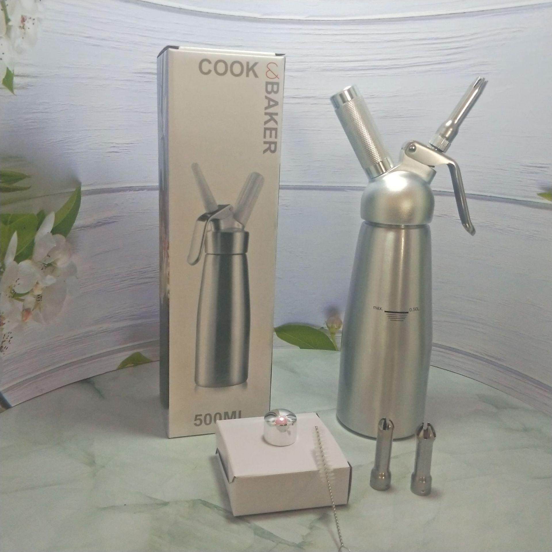 500ml家用铝盖奶油枪鲜奶油发泡器蛋糕烘焙工具咖啡裱花枪虹吸瓶
