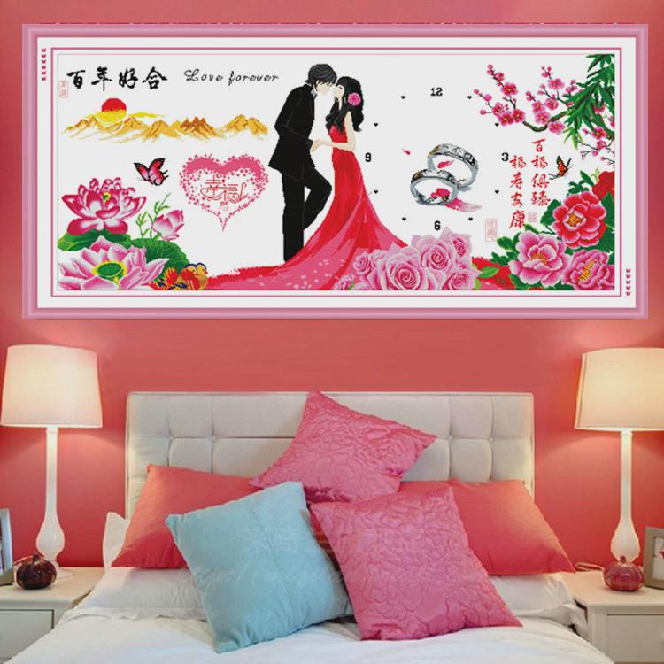 电脑机绣十字绣成品新款幸福约定百好合客厅装饰大画结婚礼