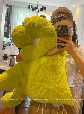 可爱慵懒绿色恐龙毛绒玩具陪睡公仔睡觉抱枕礼物女萌超软玩偶新款
