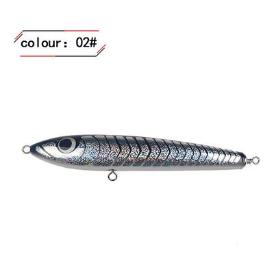 路亚铅笔假浮水饵硬远投纯手工木制户外型饵海钓140g235mm鱼身纹
