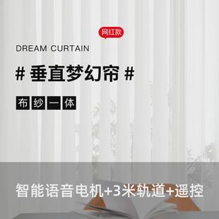 a524电动梦幻帘窗帘遮光2024新款 客厅阳台卧室百叶窗帘垂直竖纱帘