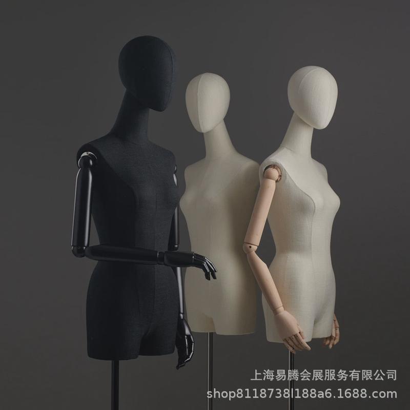 黑色长脖子模特女全身模特架子展示架橱窗假人偶模型女全身半身