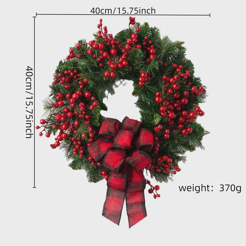 纵鸿新品红色浆果花环圣诞节门布置环节日墙面装饰挂花道具