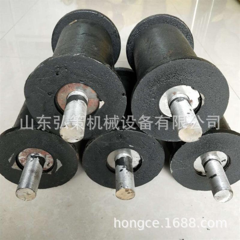 热销矿用铸钢地滚轮150*300实心铸钢地滚钢丝绳运输用焊接地辊轮
