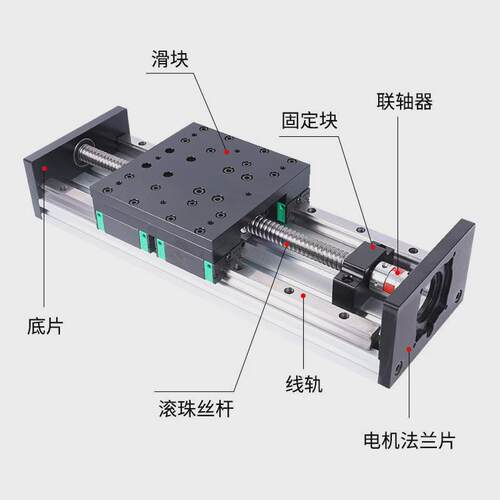 150重型双线轨滑台单可20线轨滚珠丝杆工作台滑块手摇可电动