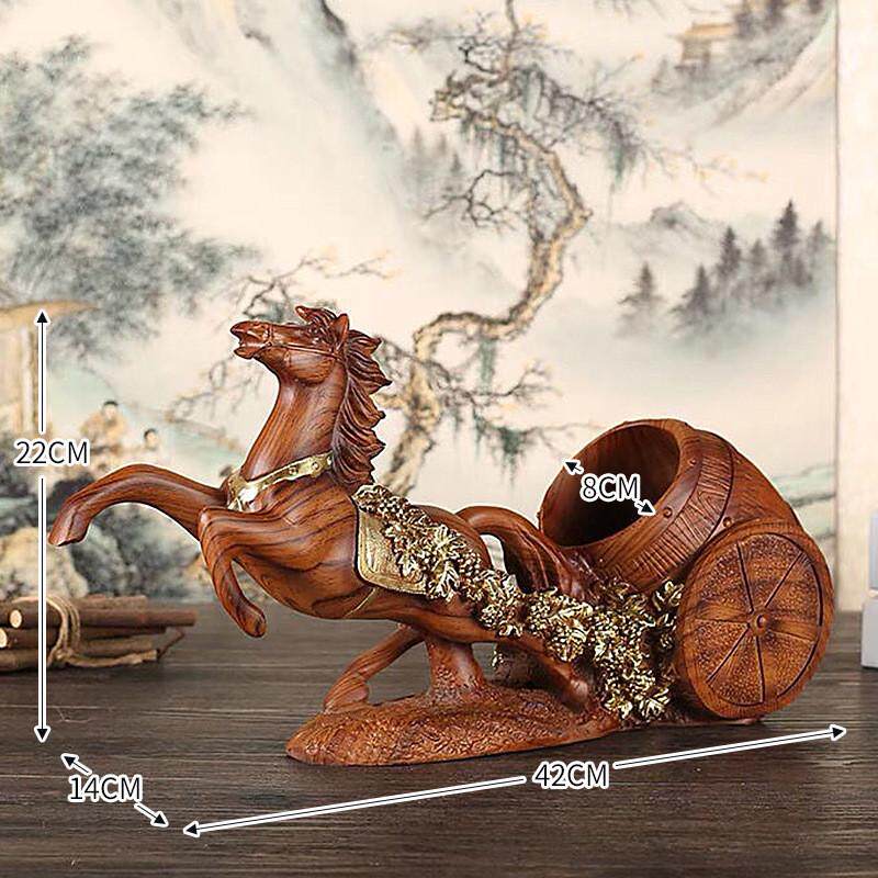 新中式红酒架子一马当先摆件轻奢高档客厅酒柜装饰葡萄酒瓶置物架