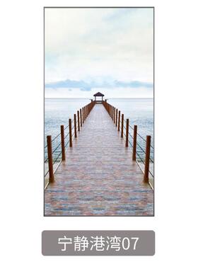 现代简约玄关装饰画竖版风景入户壁画过道走廊挂画北欧轻奢玄关画