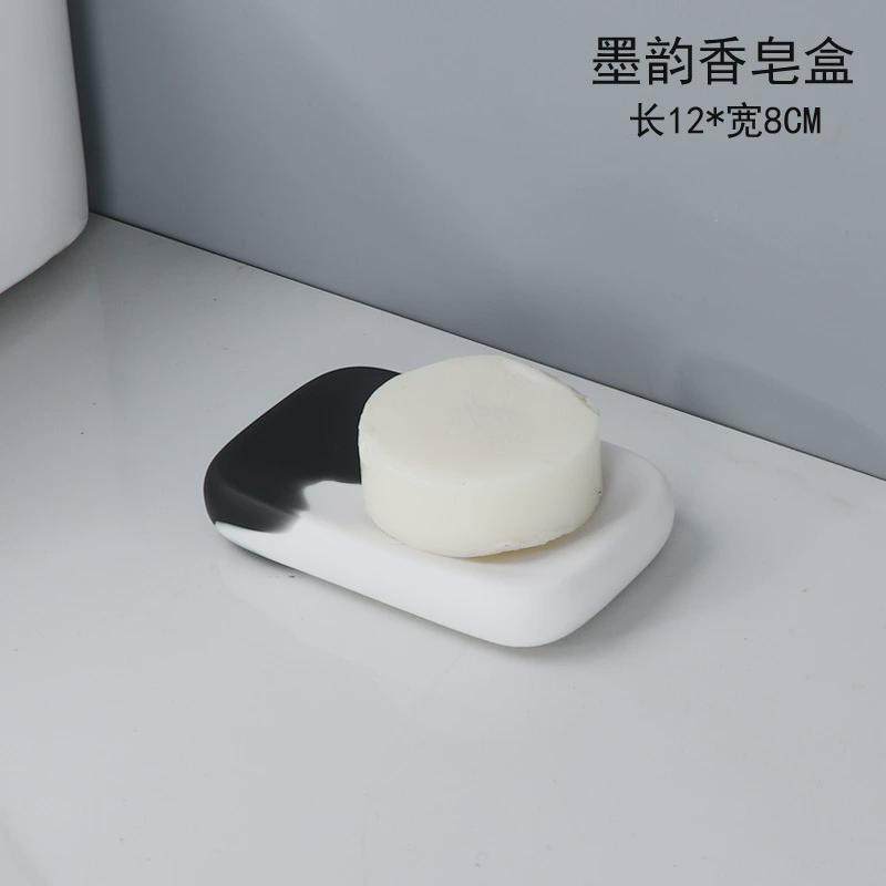 石头香皂盒香皂盒轻奢风北欧创意仿大理石卫生间置物架好看托皂