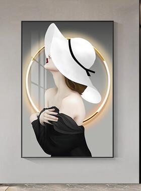 现代简约人物客厅装饰画女服装店墙上挂画卧室壁画美女走廊玄关画