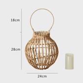 手工编织风灯庭院花园阳台装 饰氛围灯烛光晚餐道具烛台北欧简约