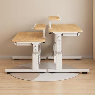 纯实木儿童学习桌可升降洞洞板写字桌抽升降小学生家用书桌带橡木