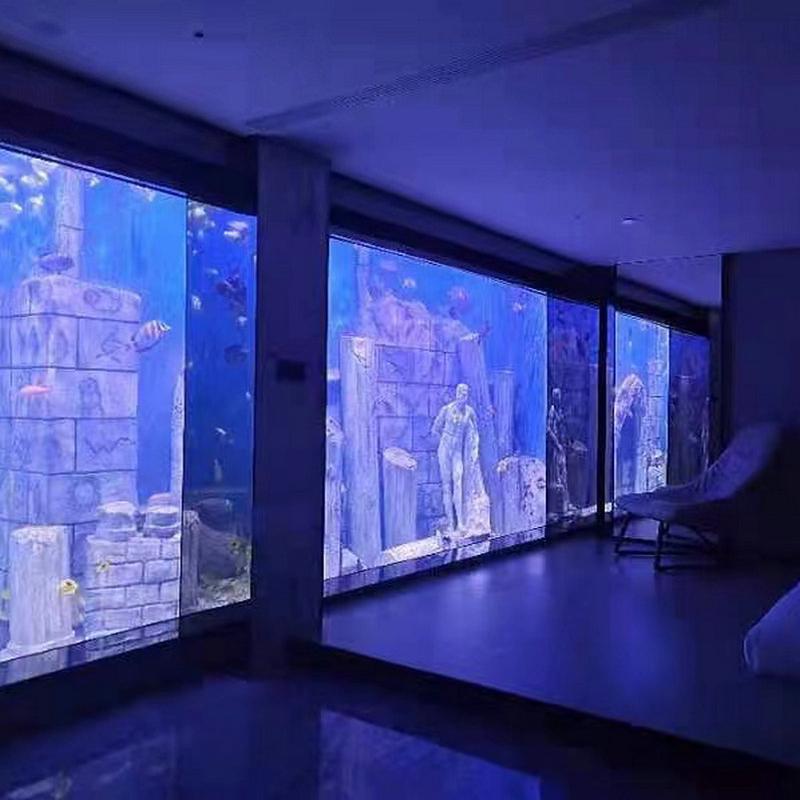 大型亚克力鱼缸水族箱生态海水观赏鱼缸定制高透明办公室定做定做