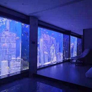 大型亚克力鱼缸定做生态海水观赏定制鱼缸高透明办公室水族箱定做