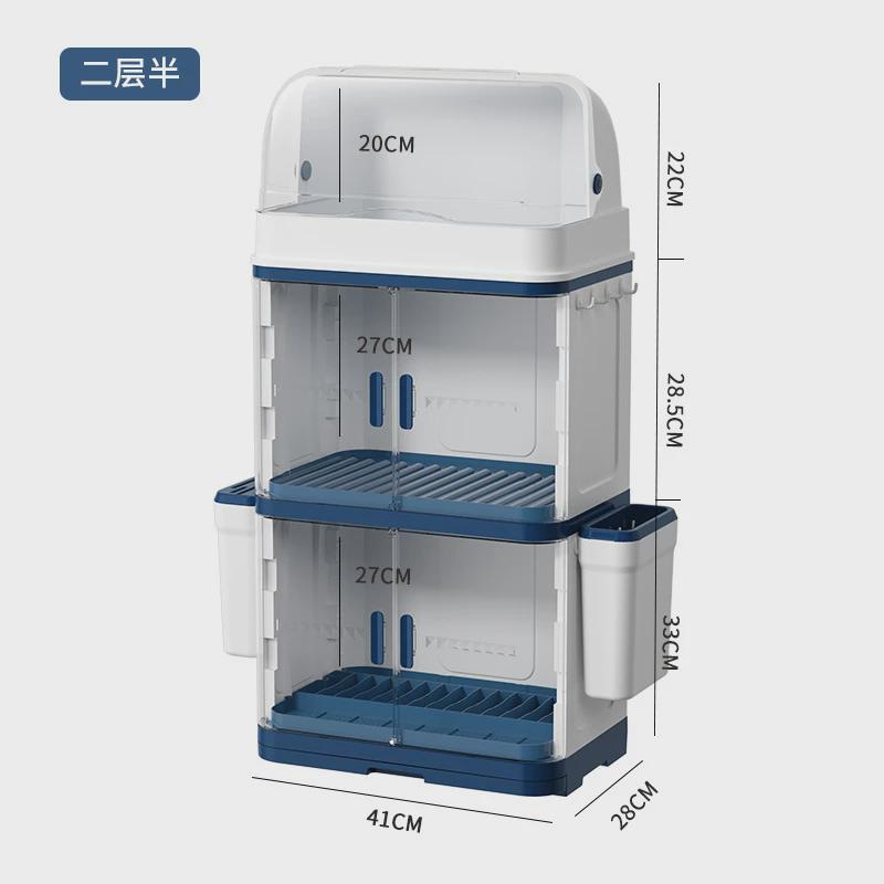 厨房碗架多层双开门带盖放餐具置物架多功能防尘储物柜碗筷收纳盒