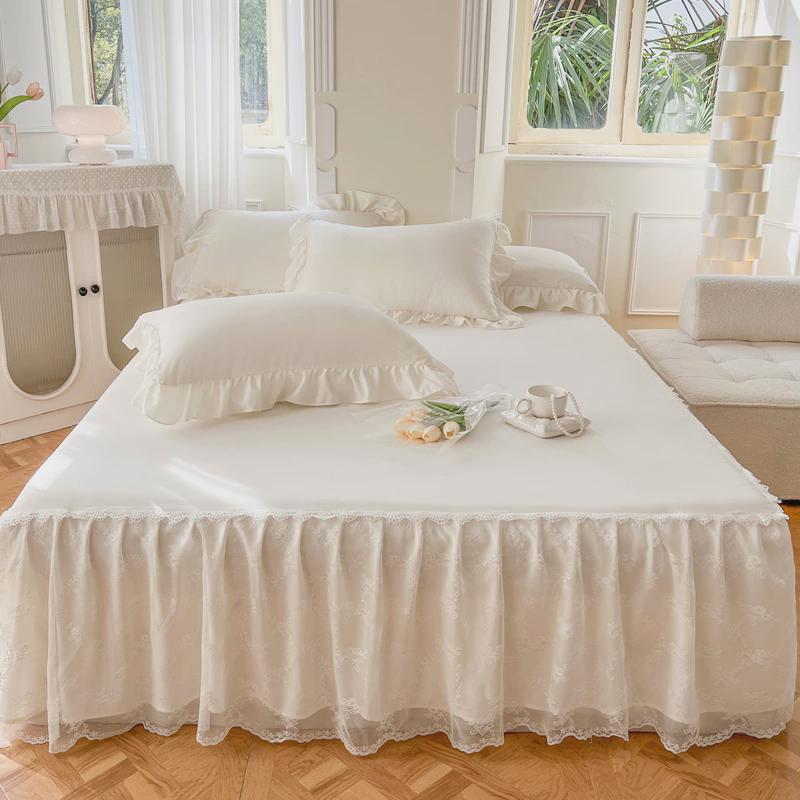 tuf4韩版蕾丝公主床裙式床罩单件床盖床套1.5米夏花边1.8m2双人保