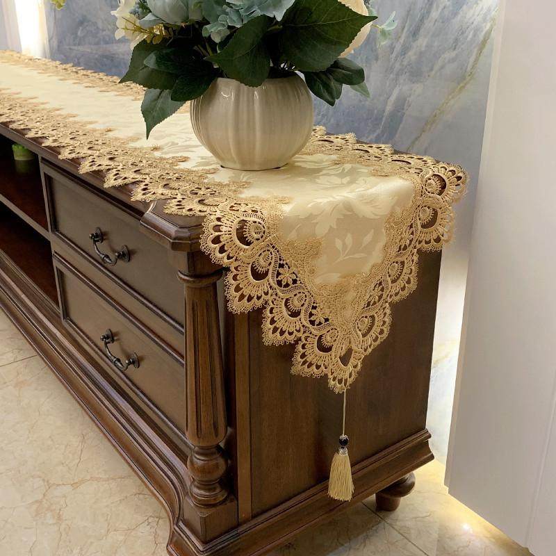 茶几电视柜桌布桌旗布艺蕾丝欧式套装美式梳妆台美甲长条防尘盖布,居家布艺,桌布,淘宝优惠券,粉丝福利购,淘宝优惠卷